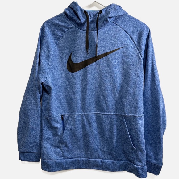Nike Men's Therma-Fit Hoodie Heather Blue Large - Picture 1 of 7